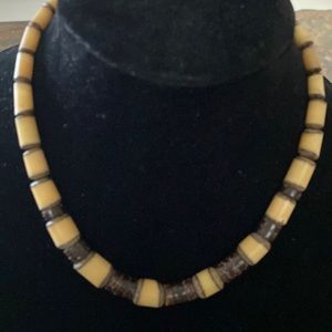Buri nut cream beads choker
